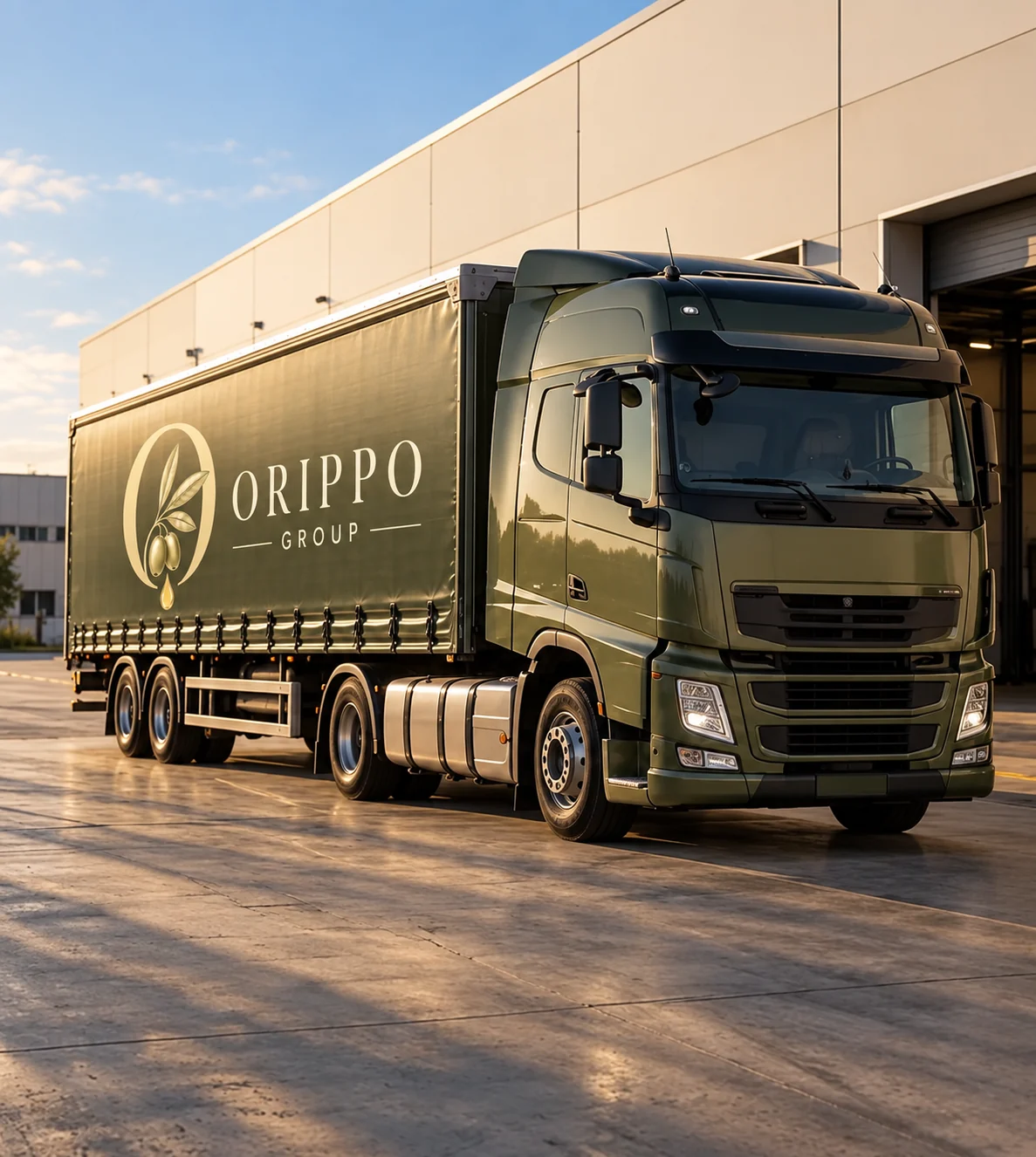 Camión ORIPPO Group en una zona de carga