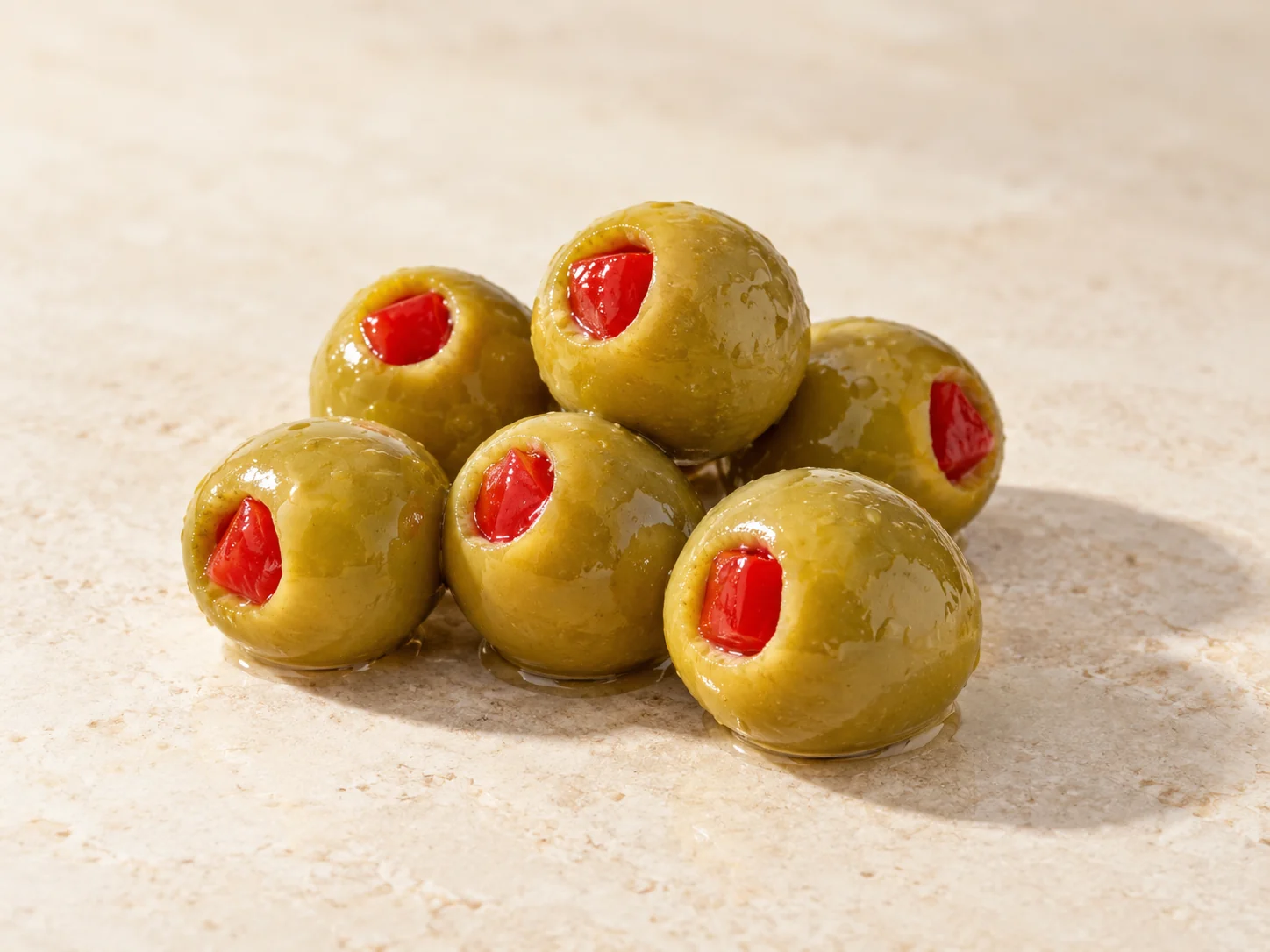 Aceitunas verdes rellenas de pimiento